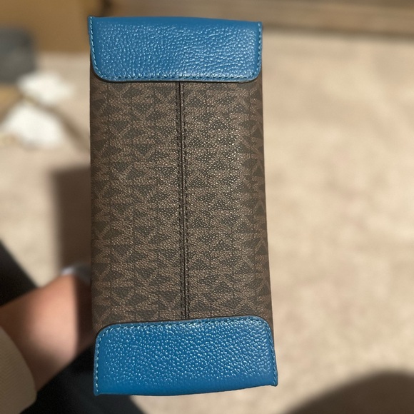 Michael Kors Mercer Women's Crossbody Bag - Brown and Dark Teal With Wallet - Picture 5 of 14